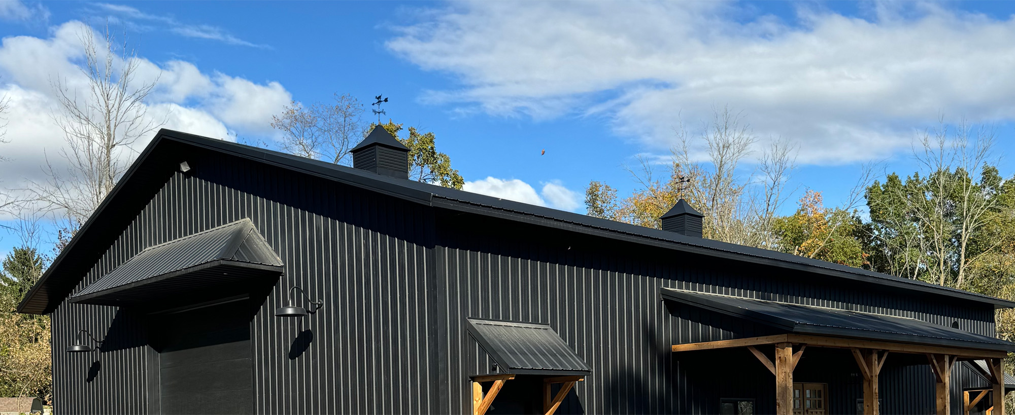 black painted barndominium
